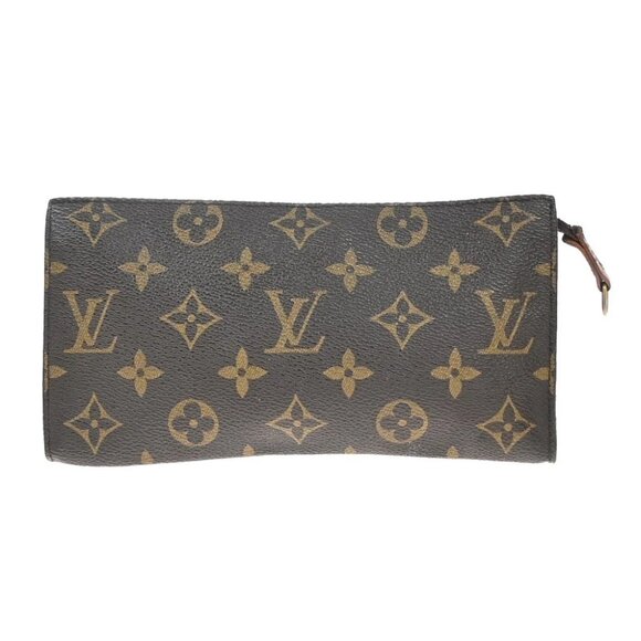 LOUIS VUITTON Logo BUCKET GM Pouch Bag Monogram Leather Brown U.S.A. - Picture 1 of 13
